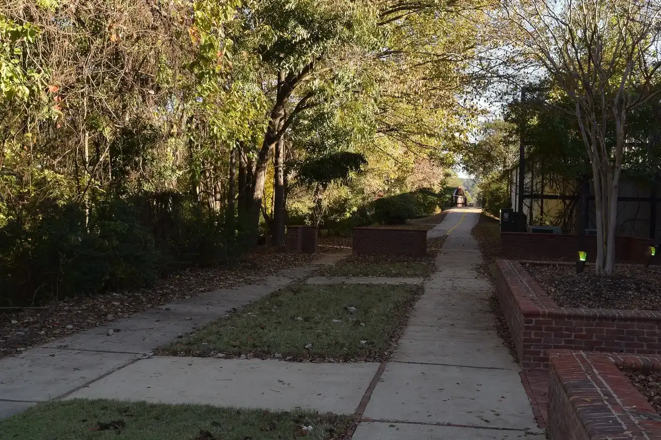 The Oxford Depot Trail beside the old railroad depot, about a third of a mile southwest of Oxford Intermediate School.