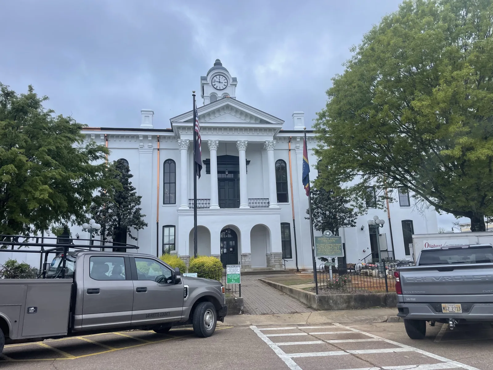 The Lafayette County Courthouse on the Square in Oxford, home of the Circuit Clerk's office, where voters register and cast absentee ballots.